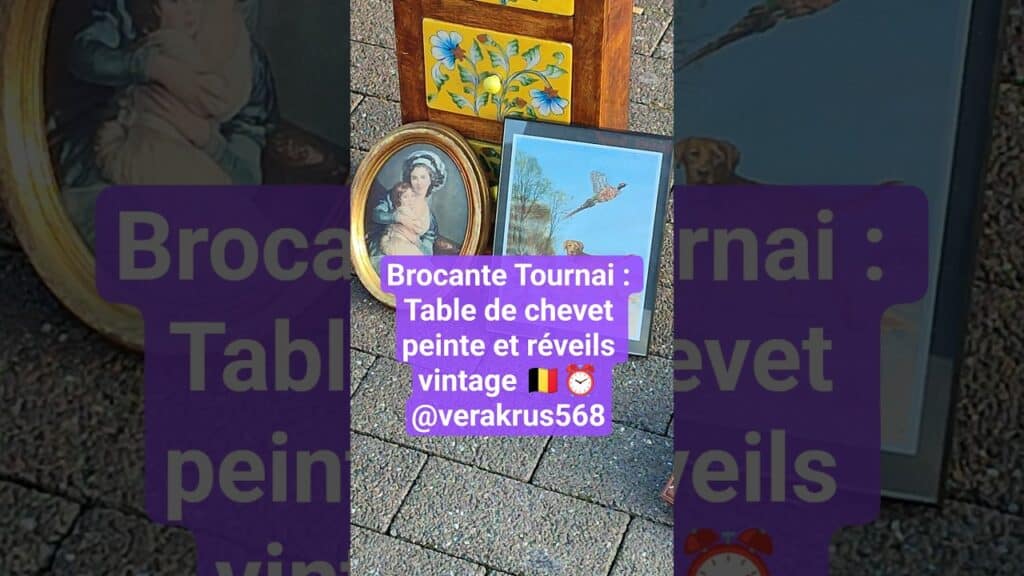 , (Montreuil au bois): Brocante Tournai : Table de chevet peinte et réveils vintage 🇧🇪⏰ @verakrus568